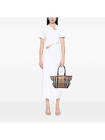 Burberry Small House Check Canvas Bridle Salisbury Tote (view 2)