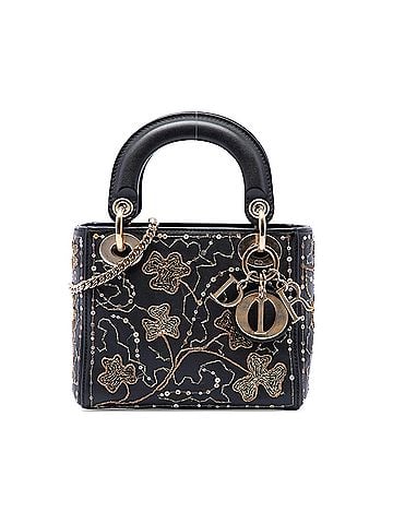 Dior Mini Calfskin Embroidered Clovers Lady Dior (view 1)