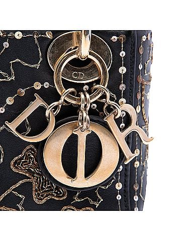 Dior Mini Calfskin Embroidered Clovers Lady Dior (view 2)