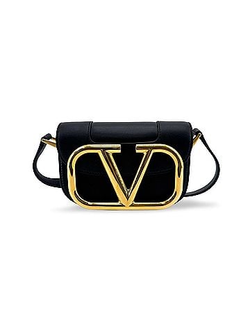 Valentino Garavani Supervee Leather Black Leather Crossbody Bag Bag (view 1)