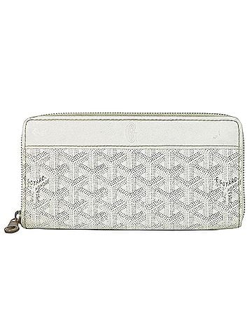 Goyard Matignon Zip Coated Canvas With Leather White Canvas Card Holders Accessory (view 1)