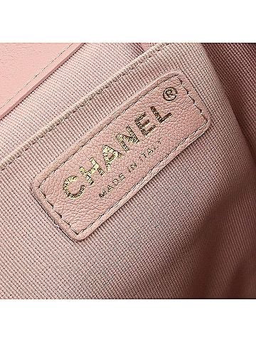 Chanel Duma Drawstring Quilted Leather Pink Leather Backpack Bag (view 2)