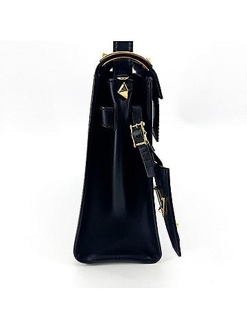 Valentino Garavani My Rockstud Satchel Leather Black Leather Handbag (view 2)