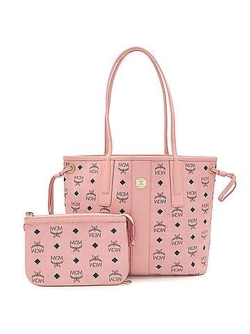 MCM MCM Liz Shopper Bag Small Visetos Tote Shoulder Leather Soft Pink MWPFSLR07PZ001 (view 2)