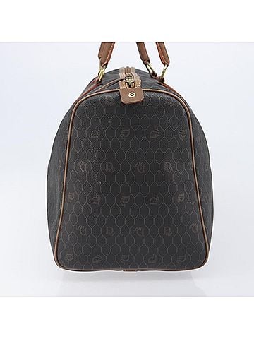 Dior Vintage Honeycomb Boston Canvas And Leather Black Canvas Travel Bag Bag (view 2)