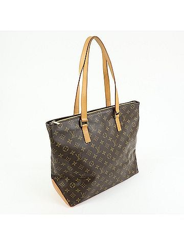 Louis Vuitton Cabas Mezzo Monogram Canvas Brown Canvas Tote Bag Bag (view 2)