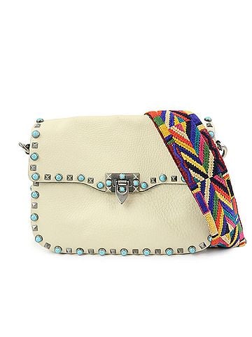 Valentino Garavani Rolling Rockstud Leather With Cabochons Multicolour Leather Crossbody Bag Bag (view 1)