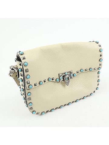 Valentino Garavani Rolling Rockstud Leather With Cabochons Multicolour Leather Crossbody Bag Bag (view 2)