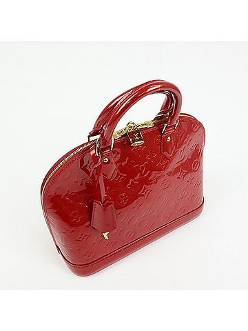 Louis Vuitton Alma Monogram Vernis Red Patent_Leather Handbag (view 2)