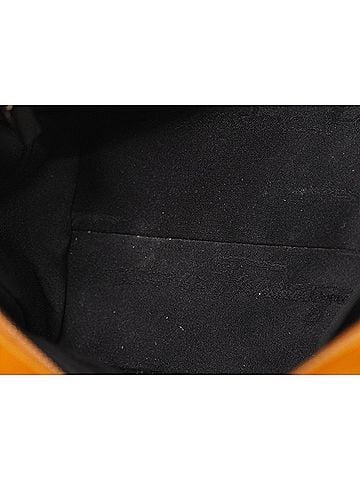 Salvatore Ferragamo Double Gancini Side Buckle Leather Orange Leather Tote Bag Bag (view 2)
