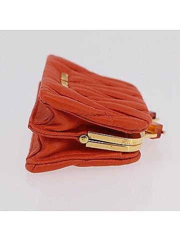 Miu Miu Sword Wallet Charm Leather Matelasse Orange Leather Crossbody Bag Bag (view 2)