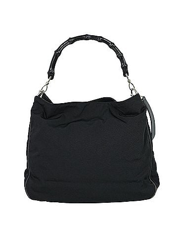 Gucci Vintage Bamboo Hobo Nylon Black Nylon Shoulder Bag Bag (view 1)