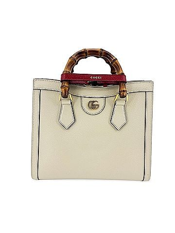 Gucci Diana Nm Bamboo Handle Leather White Leather Tote Bag Bag (view 1)