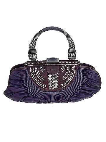 Dior Plisse Frame Pleated Leather Purple Leather Handbag (view 1)