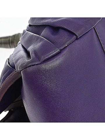 Dior Plisse Frame Pleated Leather Purple Leather Handbag (view 2)