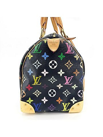 Louis Vuitton Speedy Monogram Multicolor Black Canvas Handbag (view 2)