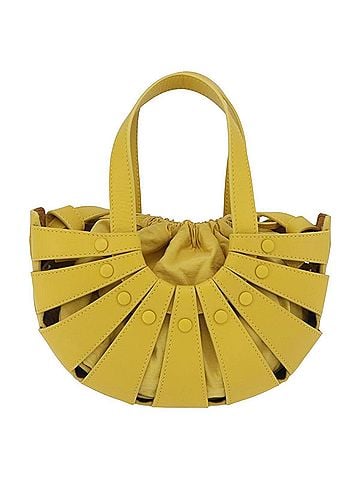 Bottega Veneta Shell Leather Yellow Leather Handbag (view 1)