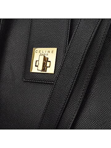 Céline Vintage Turnlock Leather Black Leather Shoulder Bag Bag (view 2)