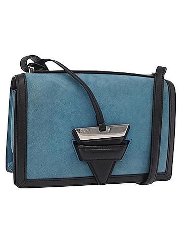 Loewe Barcelona Suede With Leather Blue Suede Shoulder Bag Bag (view 1)
