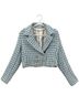 Jason Wu Graphic Checkered-gingham Blue White Blazer Size 8 - photo 2
