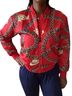 Nike 100% Polyester Print Red Gold Jacket Size XS - photo 1