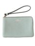 Coach 100% Canvas Teal Green Leather Clutch One size - photo 1