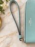 Coach 100% Canvas Teal Green Leather Clutch One size - photo 3