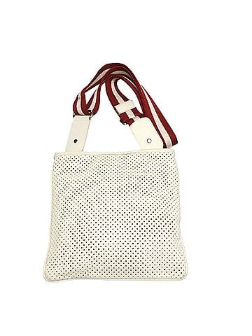 Bally BALLY Punching Leather Crossbody Shoulder Belt White Bag (view 1)