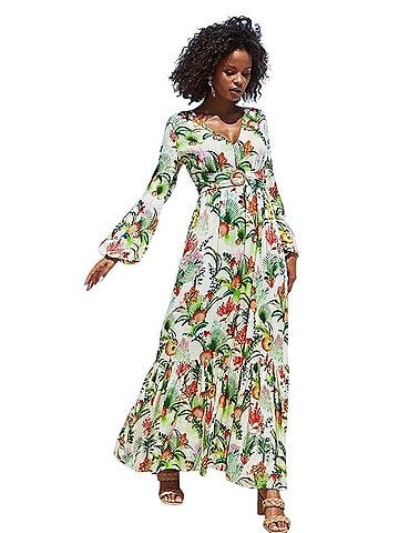Boston Proper Sea Life Printed Maxi Dress Casual Dress (view 1)