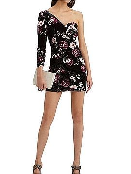 Nicholas The Label Exclusive Floral Velvet One Shoulder Mini Dress Cocktail Dress (view 1)