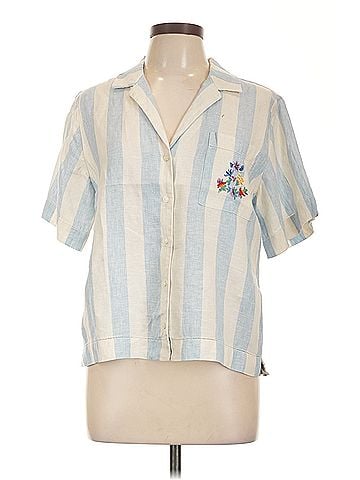 Birds of Paradis by Trovata La Maille Sezane Paris Short Sleeve Button Down Shirt (view 1)
