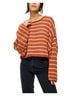 Free People Stripes Brown Pink Pullover Sweater Size XS - photo 1
