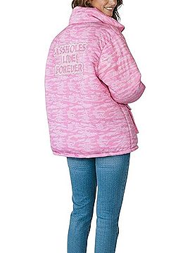 Assholes Live Forever Tiger Camo Embroidery Puffer Jacket Jacket (view 2)