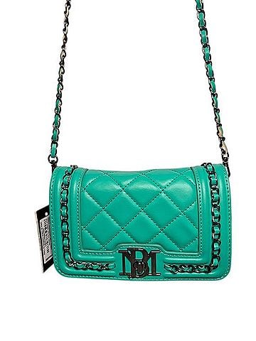 Badgley Mischka Quilted Teal Crossbody Crossbody Bag (view 1)
