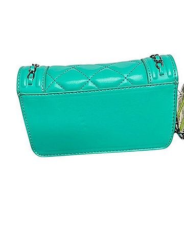 Badgley Mischka Quilted Teal Crossbody Crossbody Bag (view 2)