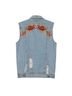Pol 100% Cotton Floral Blue Vest Size S - photo 2