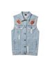 Pol 100% Cotton Floral Blue Vest Size S - photo 1