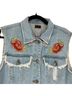 Pol 100% Cotton Floral Blue Vest Size S - photo 5