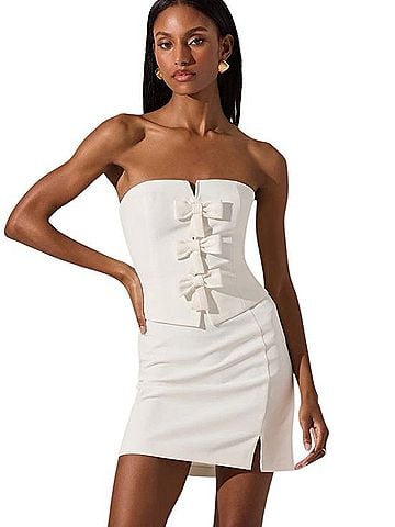 Aster Strapless Layered Bow Mini Dress Cocktail Dress (view 2)