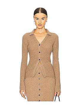 Naadam Cashmere Ribbed Collared Cardigan Cashmere Cardigan (view 1)