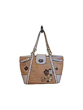 Coach hampton straw tea rose Leather Tote (view 1)
