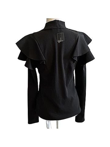 Veronica Beard ruffle cocktail chic designer Turtleneck Sweater (view 2)