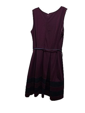 Taylor Fit and Flare dress with black strips and belt Casual Dress (view 2)