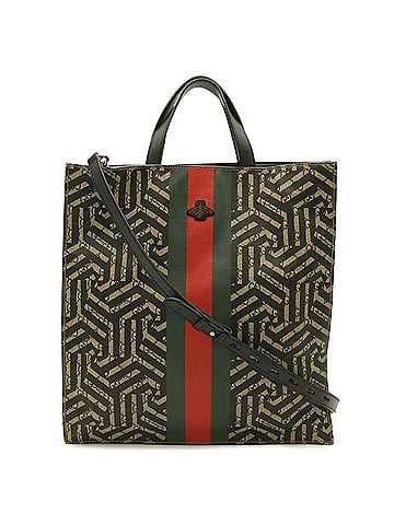Gucci GUCCI GG Kaleido Supreme Web Line Tote Bag Shoulder Bee (Khaki Beige Black) 450950 (view 1)