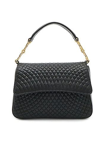 Bally BALLY quilted handbag, flap bag, leather, black. (view 1)
