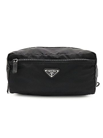 Prada PRADA Triangle Clutch Bag Handbag Pouch Nylon NERO Black Purchased at a domestic outlet store 2NA029 (view 2)