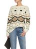 Talitha 100% Baby Alpaca Fair Isle Tan Brown White Gray Pullover Sweater Size XS - photo 1