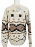 Talitha 100% Baby Alpaca Fair Isle Tan Brown White Gray Pullover Sweater Size XS - photo 6
