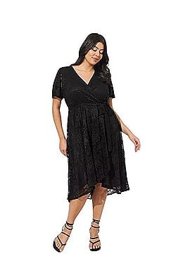 Torrid Mini Lace Wrap Dress Casual Dress (view 1)