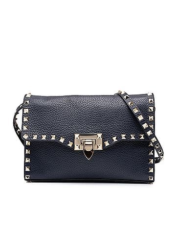 Valentino Medium Pebbled Calfskin Rockstud Flip Lock Crossbody (view 1)